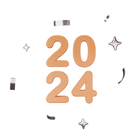 Ano Novo 2024  3D Icon