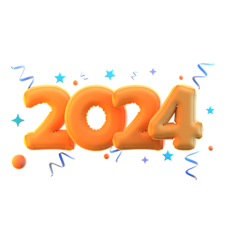 Ano Novo 2024  3D Icon