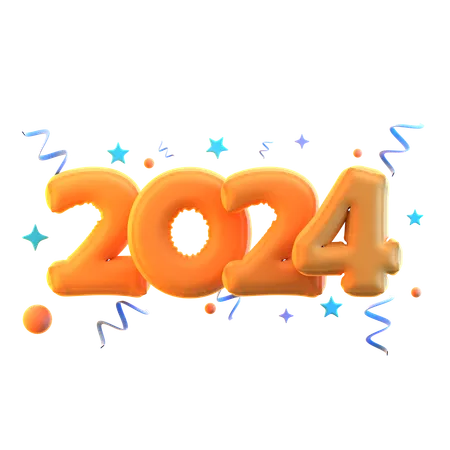 Ano Novo 2024  3D Icon