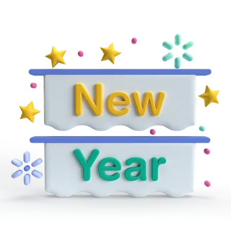 Año Nuevo  3D Icon