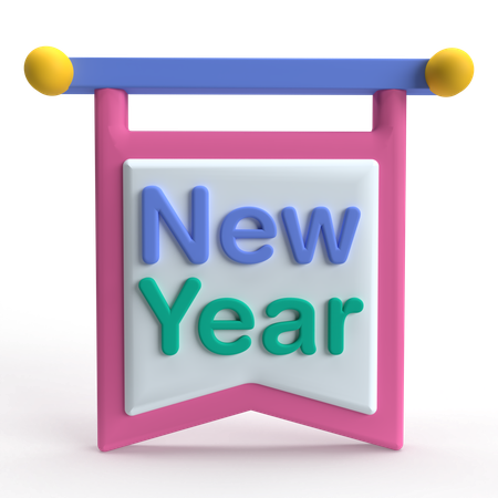 Año Nuevo  3D Icon