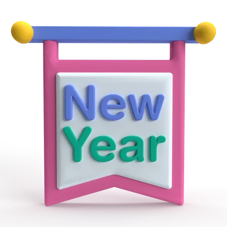 Año Nuevo  3D Icon