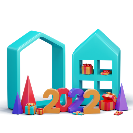 Decoración Año Nuevo 2022  3D Illustration