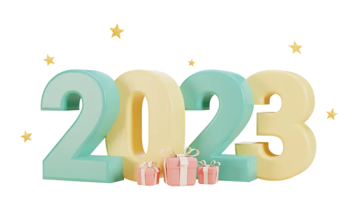 Año nuevo 2023  3D Illustration