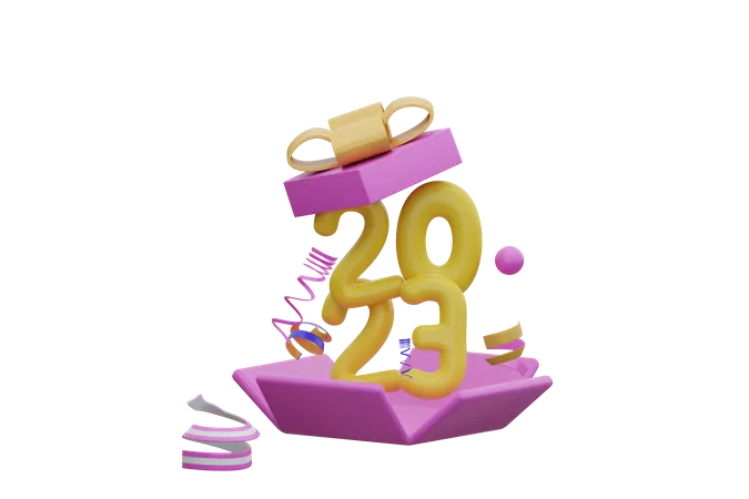 Año nuevo 2023  3D Icon