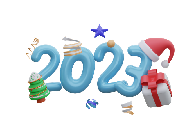 Año nuevo 2023  3D Icon