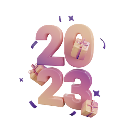 Año nuevo 2023  3D Icon