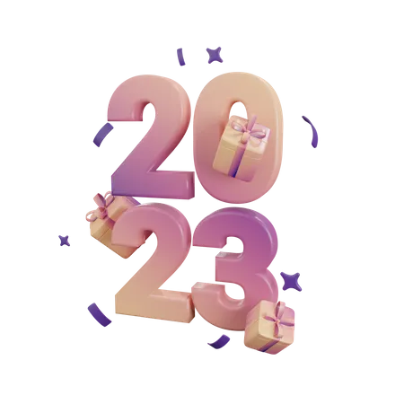 Año nuevo 2023  3D Icon