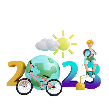 Se acerca el nuevo año 2023.  3D Illustration