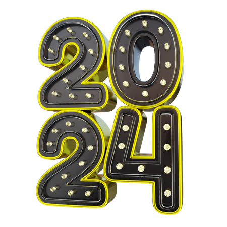 Año nuevo 2024  3D Icon