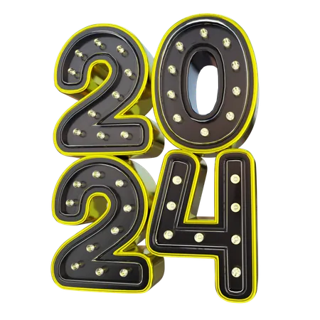 Año nuevo 2024  3D Icon