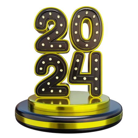 Año nuevo 2024  3D Icon