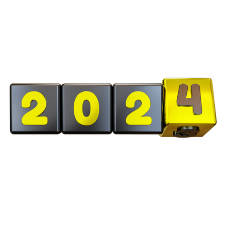 Año nuevo 2024  3D Icon