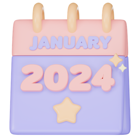 Año nuevo 2024  3D Icon