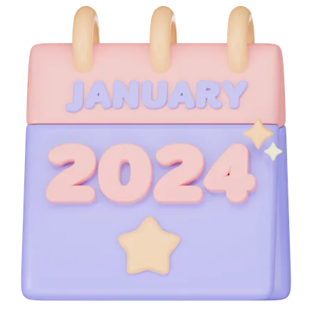 Año nuevo 2024  3D Icon