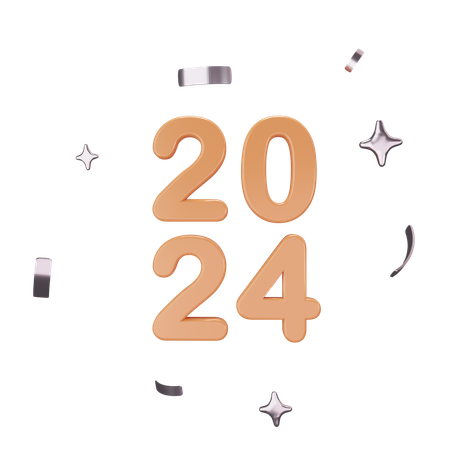 Año nuevo 2024  3D Icon