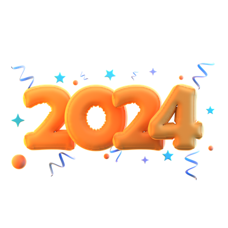 Año nuevo 2024  3D Icon