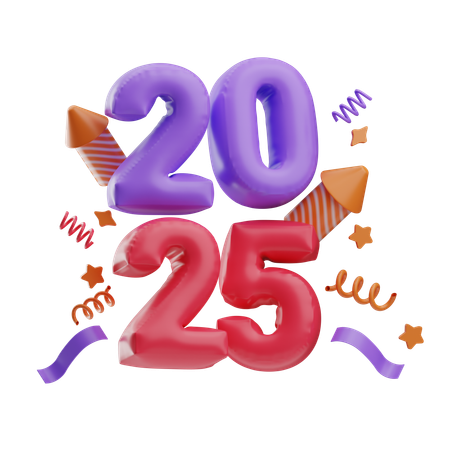 Año nuevo 2025  3D Icon