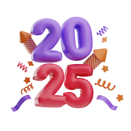 Año nuevo 2025  3D Icon