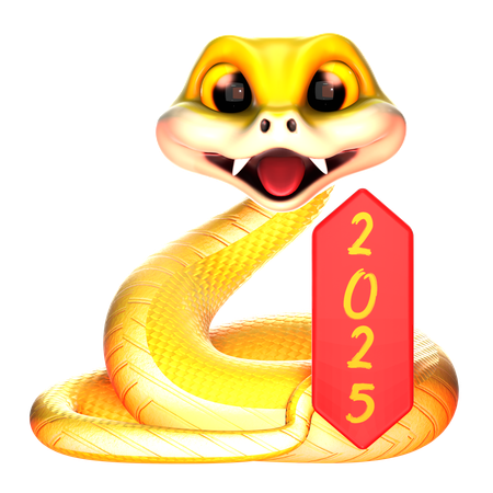 Año de la serpiente 2025  3D Icon