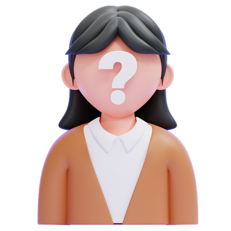 Anonymous Woman  3D Icon