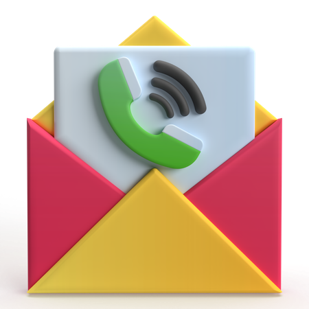 Anrufen E-Mail  3D Icon