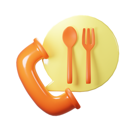 Anruf zur Essenslieferung  3D Icon