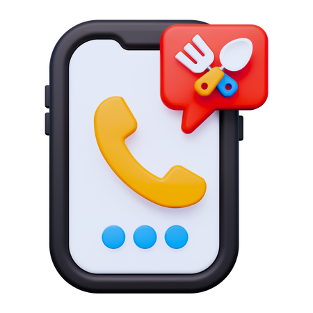 Anruf zur Essenslieferung  3D Icon