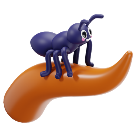 Ant on wood  3D Icon