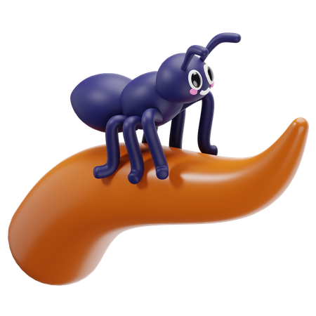 Ant on wood  3D Icon