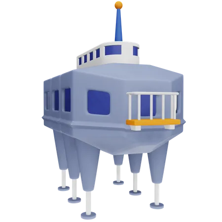 Antarctic Research Station 3D Icon