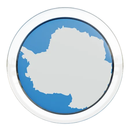 Antarctica Flag Glass  3D Illustration