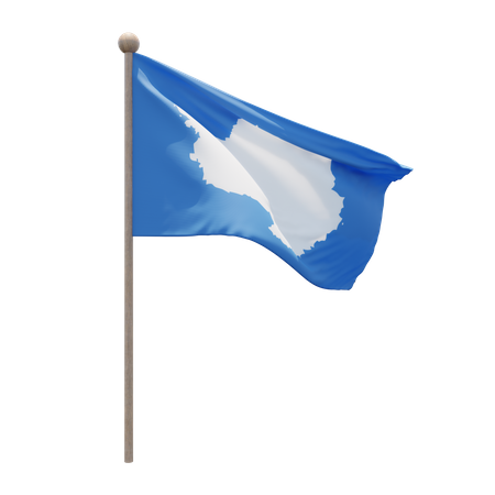 Antarctica Flagpole 3D Icon