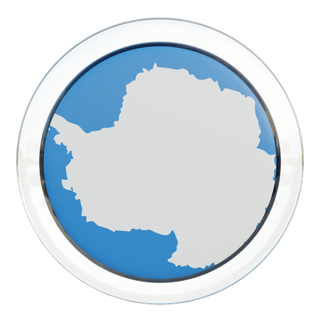 Antarctica Round Flag 3D Icon