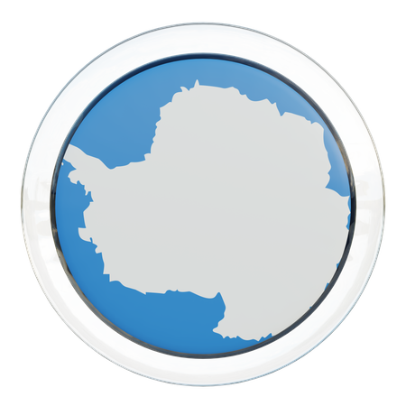 Drapeau rond de l'Antarctique  3D Icon