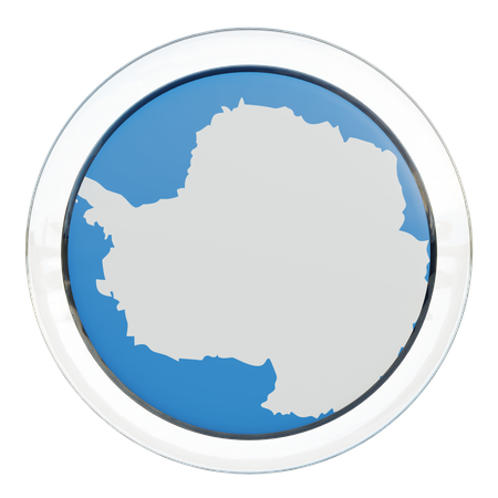 Antarktis Runde Flagge  3D Icon