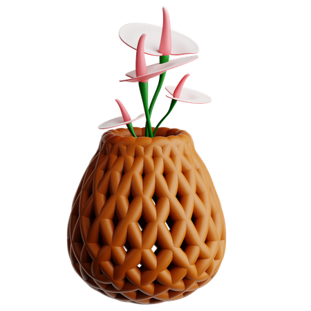 Anthurium in basket  3D Icon