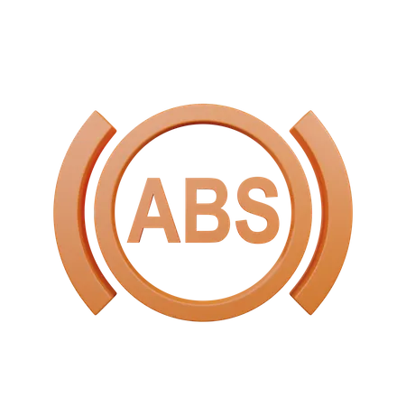 Anti Lock Braking System ABS Sign On Dashboard Vehicle 3D Icon
