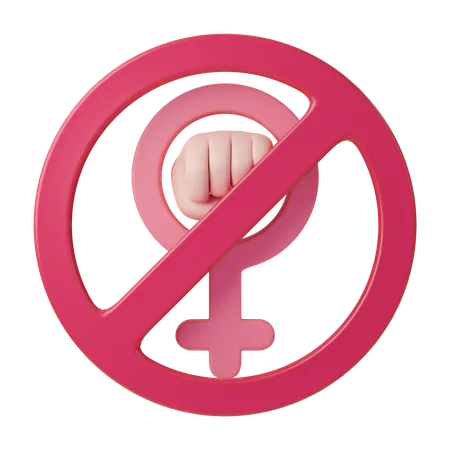 Icono Contra La Violencia Dia Internacional De La Mujer Ilustracion 3 D Feminismo Independencia Libertad Empoderamiento Activismo Por Los Derechos De Las Mujeres 3D Icon