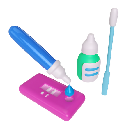 Antigen Swab Kit  3D Illustration