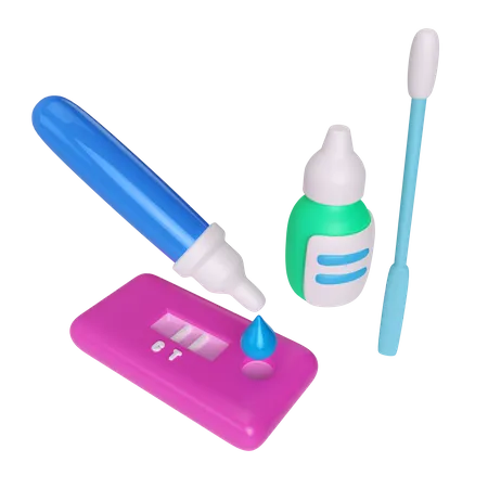 Antigen Swab Kit  3D Illustration