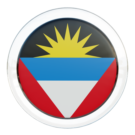 Antigua and Barbuda Flag Glass  3D Icon
