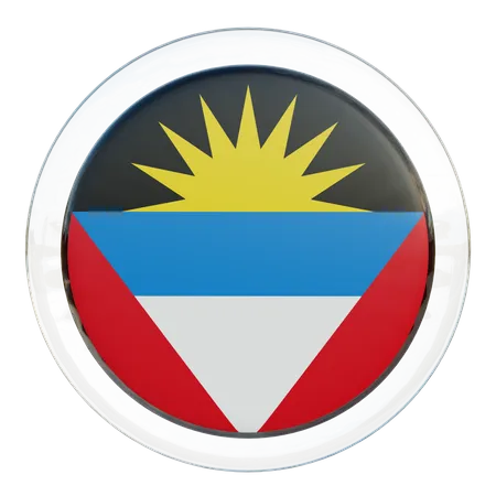 Antigua and Barbuda Round Flag  3D Icon