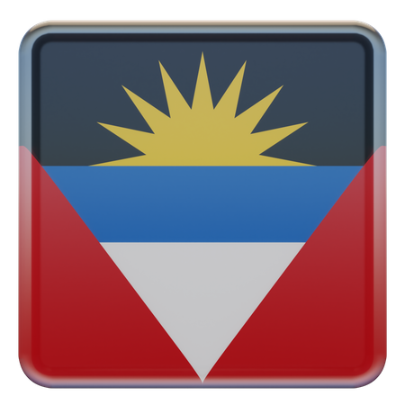 Antigua and Barbuda Square Flag  3D Icon