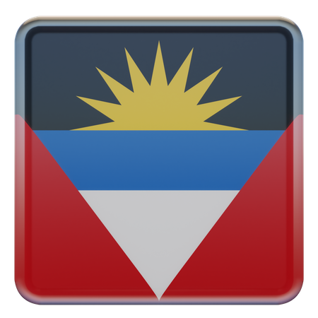 Antigua and Barbuda Square Flag 3D Icon