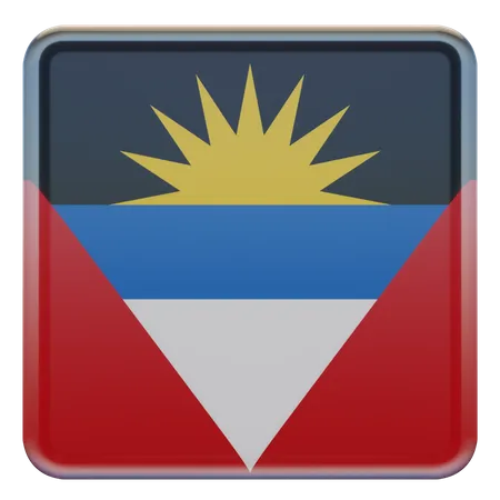 Antigua and Barbuda Square Flag  3D Icon