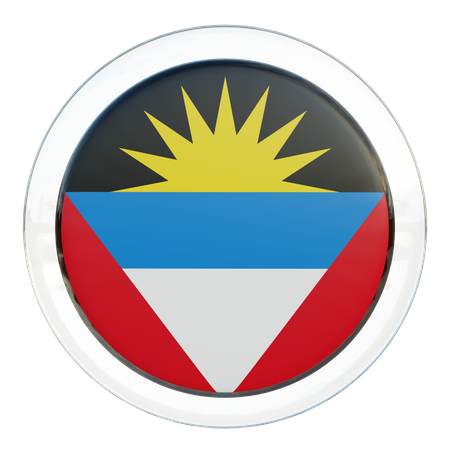 Runde Flagge von Antigua und Barbuda  3D Icon