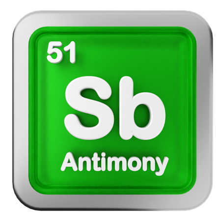 Antimony Periodic Table  3D Icon