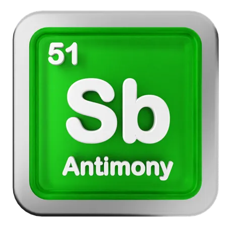 Antimony Periodic Table  3D Icon