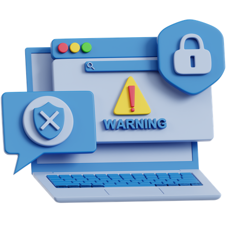 ウイルス対策ウェブ警告  3D Icon